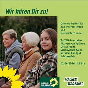 Offenes Treffen mit den Grünen auf dem Landgut in Schönwalde
